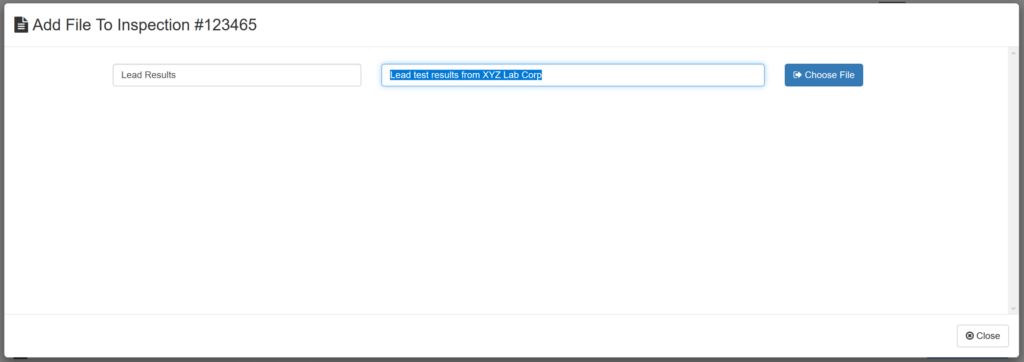 Attach File to Inspection